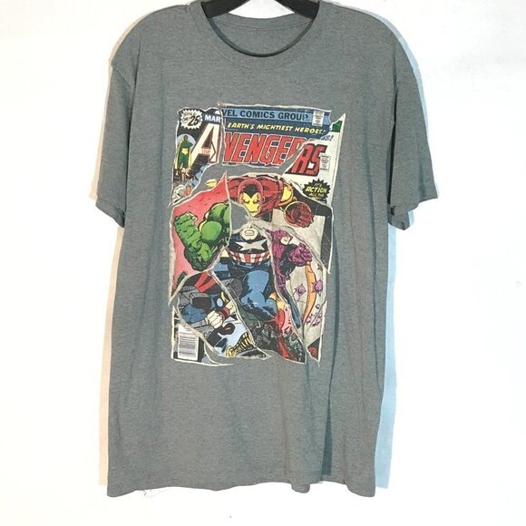 MARVEL Avengers Comic Book Gray Short Sleeve Tee Shirt - Picture 3 of 6